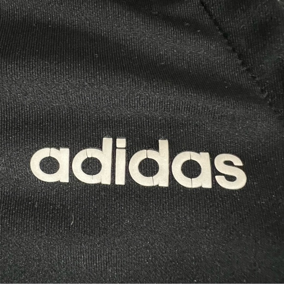 Adidas Black Workout / Active Capris 3 Stripes Climalite Women’s Size Large - Picture 3 of 7
